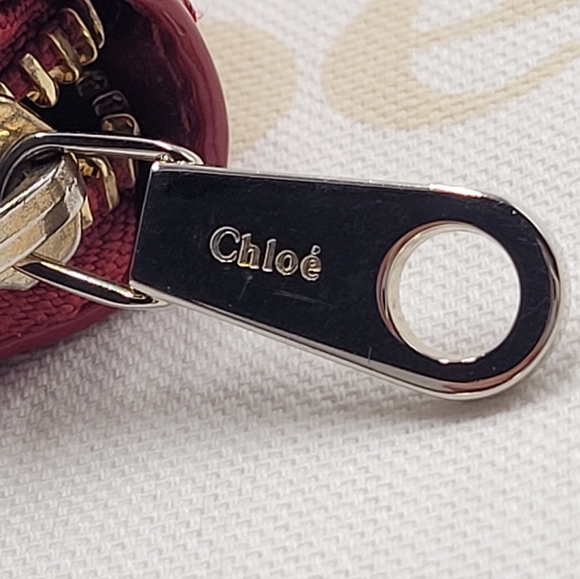 CHLOE Cherry Shiny Red Leather Long Wallet in Excellent Condition! Made in Italy - Picture 4 of 13